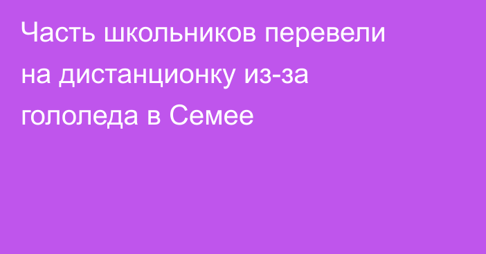 Часть школьников перевели на дистанционку из-за гололеда в Семее