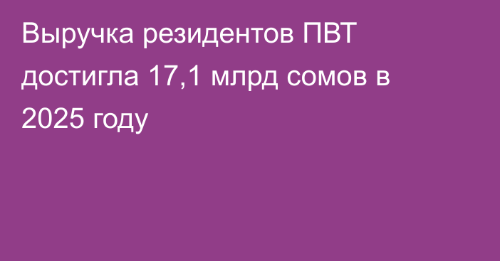 Выручка резидентов ПВТ достигла 17,1 млрд сомов  в 2025 году