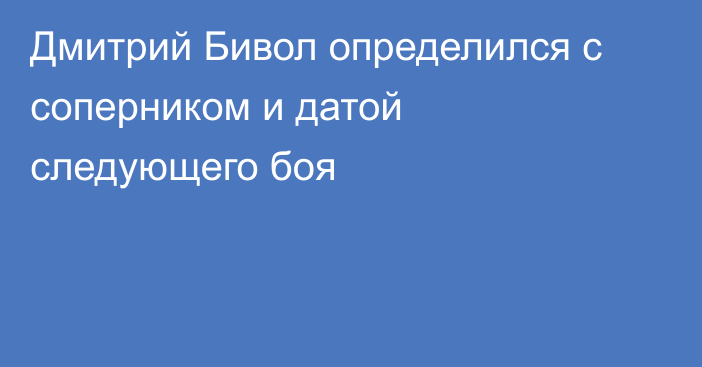 Дмитрий Бивол определился с соперником и датой следующего боя