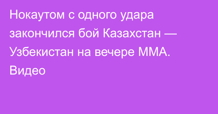 Нокаутом с одного удара закончился бой Казахстан — Узбекистан на вечере ММА. Видео