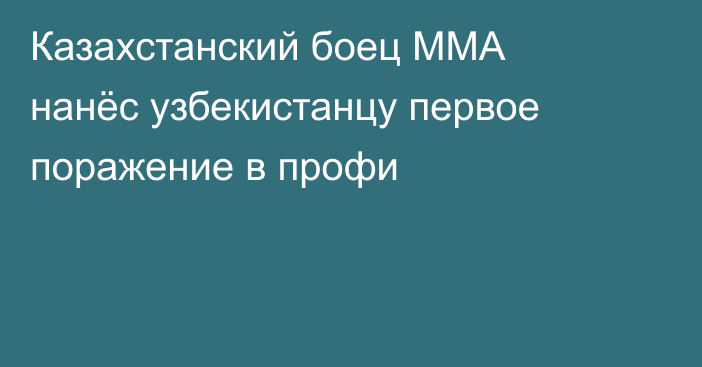 Казахстанский боец ММА нанёс узбекистанцу первое поражение в профи