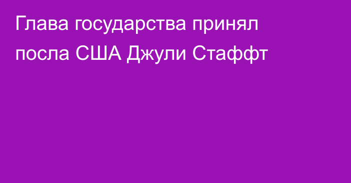Глава государства принял посла США Джули Стаффт
