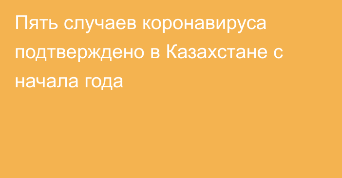 Пять случаев коронавируса подтверждено в Казахстане с начала года