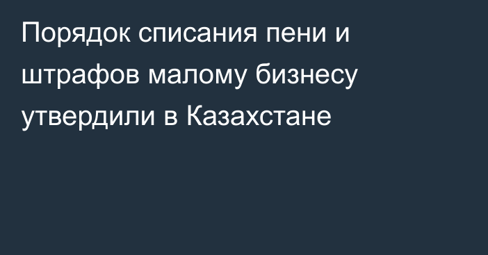 Порядок списания пени и штрафов малому бизнесу утвердили в Казахстане