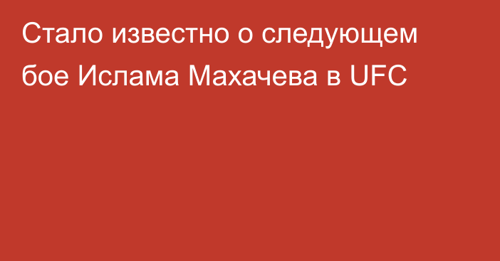Стало известно о следующем бое Ислама Махачева в UFC