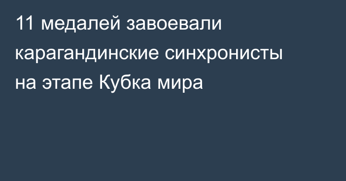 11 медалей завоевали карагандинские синхронисты на этапе Кубка мира