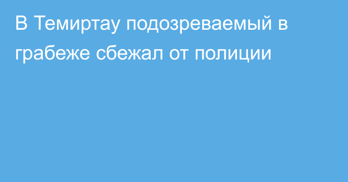 В Темиртау подозреваемый в грабеже сбежал от полиции