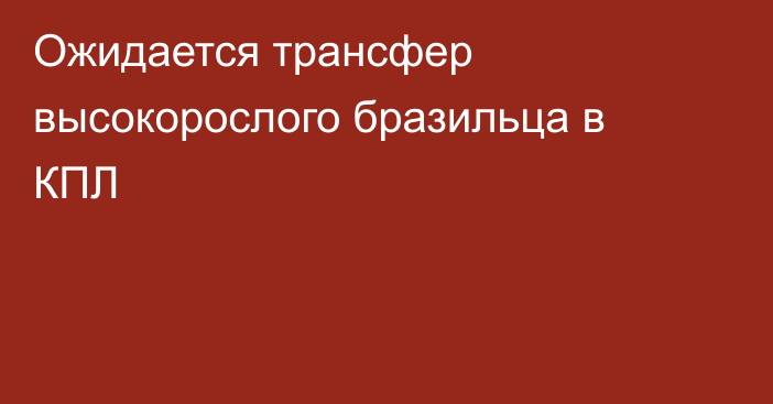 Ожидается трансфер высокорослого бразильца в КПЛ