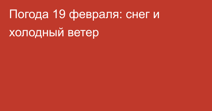 Погода 19 февраля: снег и холодный ветер