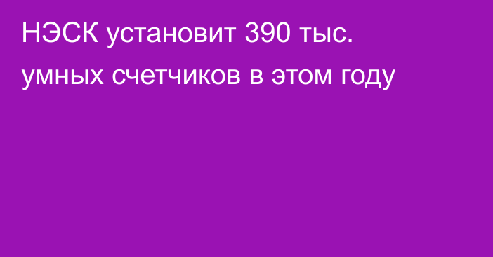 НЭСК установит 390 тыс.  умных счетчиков в этом году