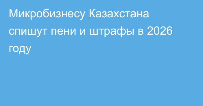 Микробизнесу Казахстана спишут пени и штрафы в 2026 году