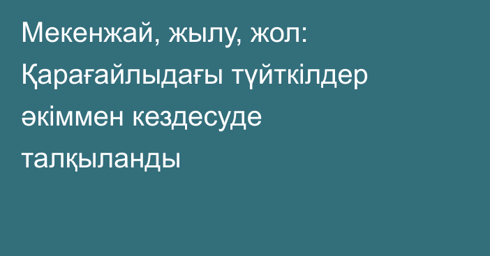 Мекенжай, жылу, жол: Қарағайлыдағы түйткілдер әкіммен кездесуде талқыланды