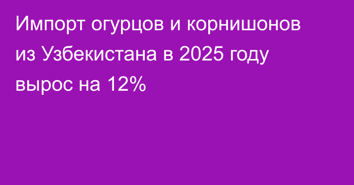 Импорт огурцов и корнишонов из Узбекистана в 2025 году вырос на 12%