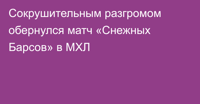 Сокрушительным разгромом обернулся матч «Снежных Барсов» в МХЛ