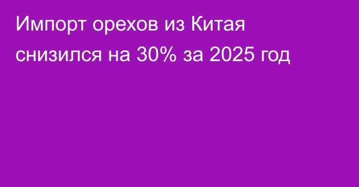 Импорт орехов из Китая снизился на 30% за 2025 год
