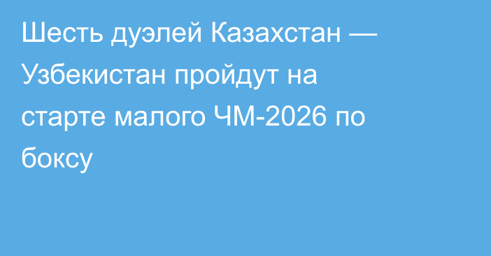 Шесть дуэлей Казахстан — Узбекистан пройдут на старте малого ЧМ-2026 по боксу