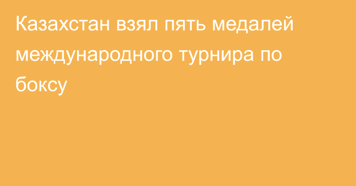 Казахстан взял пять медалей международного турнира по боксу
