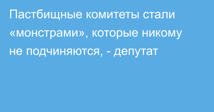 Пастбищные комитеты стали «монстрами», которые никому не подчиняются, - депутат