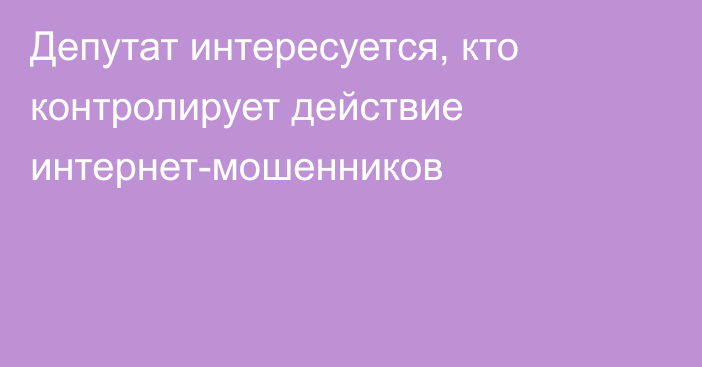 Депутат интересуется, кто контролирует действие интернет-мошенников
