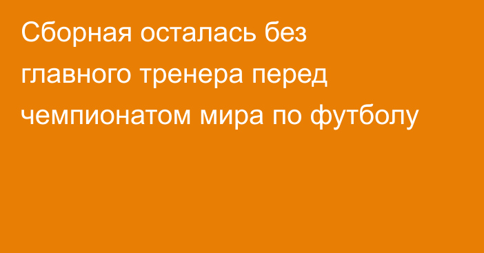 Сборная осталась без главного тренера перед чемпионатом мира по футболу