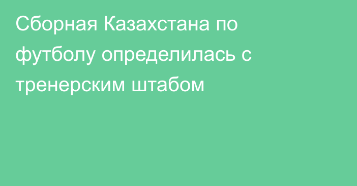 Сборная Казахстана по футболу определилась с тренерским штабом