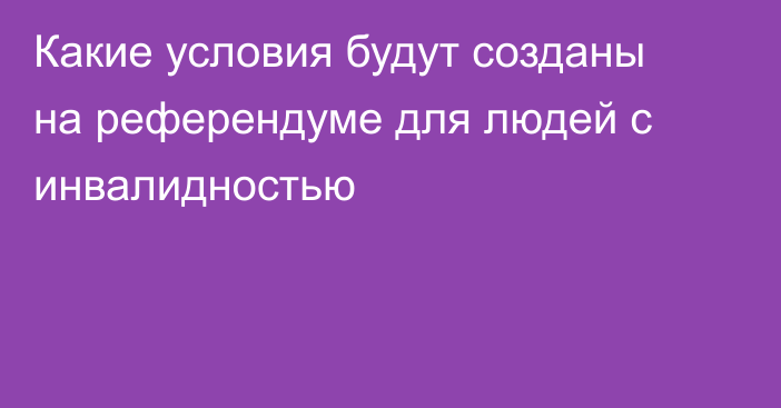 Какие условия будут созданы на референдуме для людей с инвалидностью