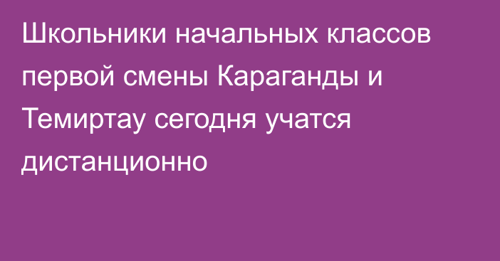 Школьники начальных классов первой смены Караганды и Темиртау сегодня учатся дистанционно