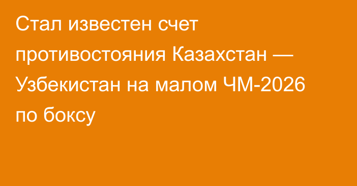 Стал известен счет противостояния Казахстан — Узбекистан на малом ЧМ-2026 по боксу