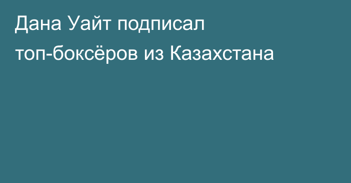 Дана Уайт подписал топ-боксёров из Казахстана