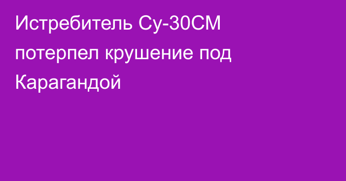 Истребитель Су-30СМ потерпел крушение под Карагандой