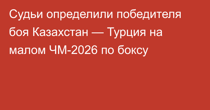 Судьи определили победителя боя Казахстан — Турция на малом ЧМ-2026 по боксу