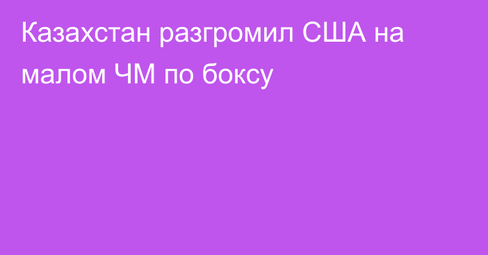 Казахстан разгромил США на малом ЧМ по боксу