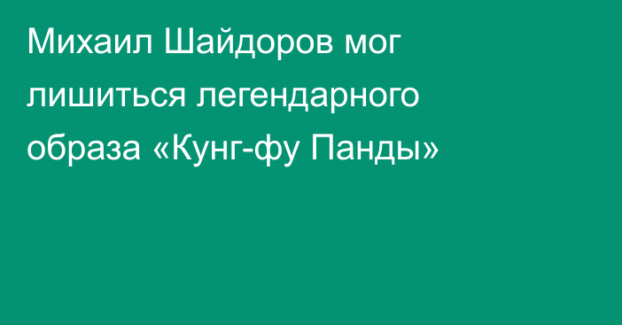 Михаил Шайдоров мог лишиться легендарного образа «Кунг-фу Панды»