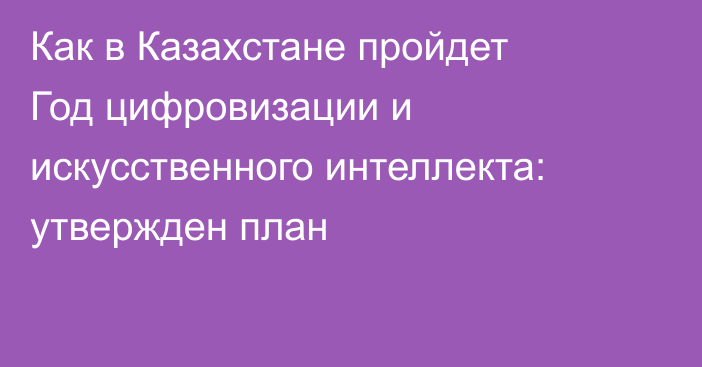 Как в Казахстане пройдет Год цифровизации и искусственного интеллекта: утвержден план
