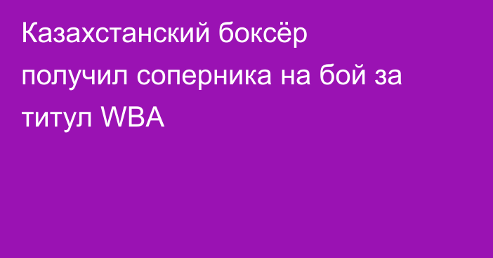Казахстанский боксёр получил соперника на бой за титул WBA