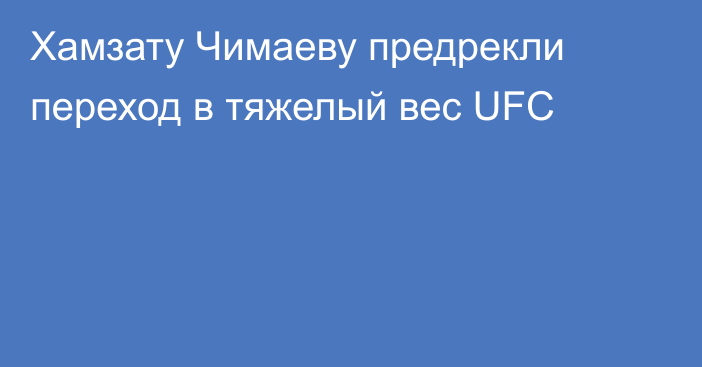 Хамзату Чимаеву предрекли переход в тяжелый вес UFC