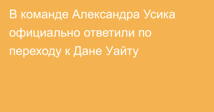 В команде Александра Усика официально ответили по переходу к Дане Уайту