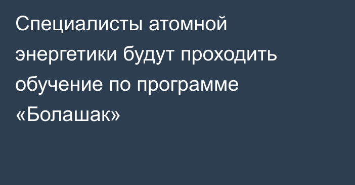 Специалисты атомной энергетики будут проходить обучение по программе «Болашак»