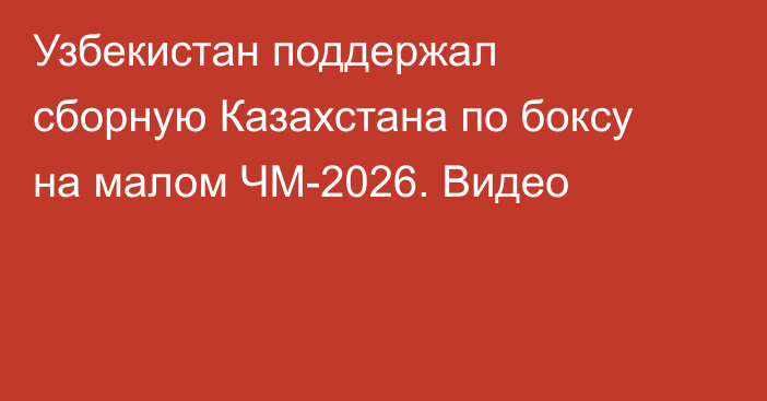 Узбекистан поддержал сборную Казахстана по боксу на малом ЧМ-2026. Видео