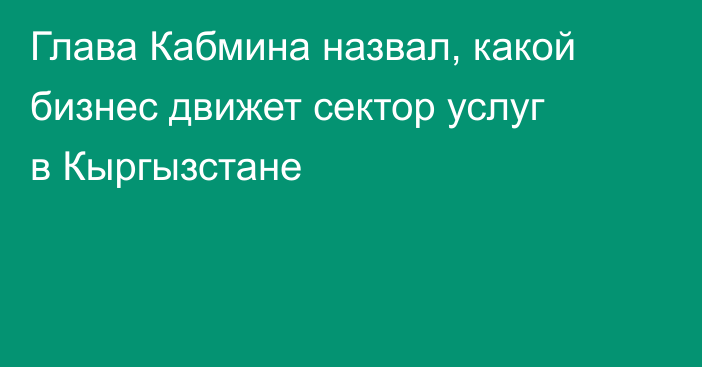 Глава Кабмина назвал, какой бизнес движет сектор услуг в Кыргызстане