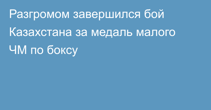 Разгромом завершился бой Казахстана за медаль малого ЧМ по боксу