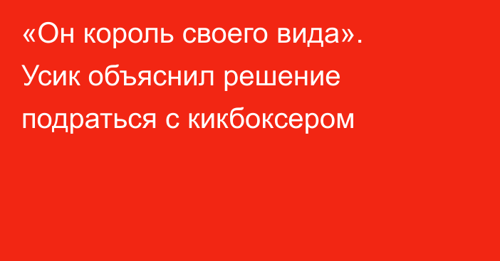 «Он король своего вида». Усик объяснил решение подраться с кикбоксером