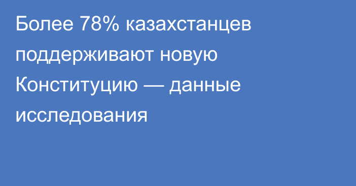 Более 78% казахстанцев поддерживают новую Конституцию — данные исследования