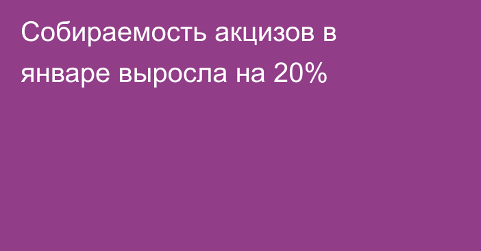 Собираемость акцизов в январе выросла на 20%