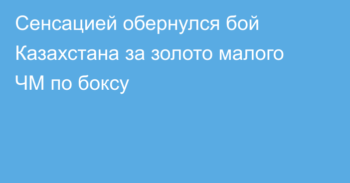 Сенсацией обернулся бой Казахстана за золото малого ЧМ по боксу