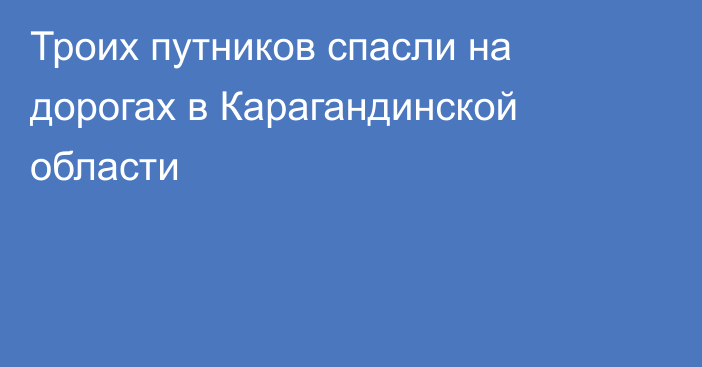 Троих путников спасли на дорогах в Карагандинской области