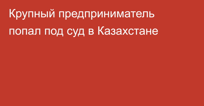 Крупный предприниматель попал под суд в Казахстане