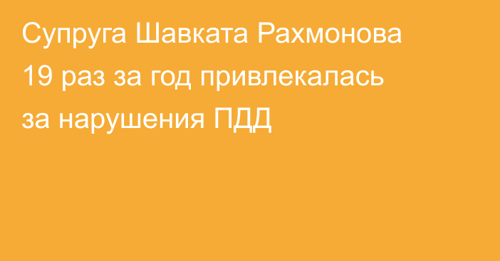 Супруга Шавката Рахмонова 19 раз за год привлекалась за нарушения ПДД