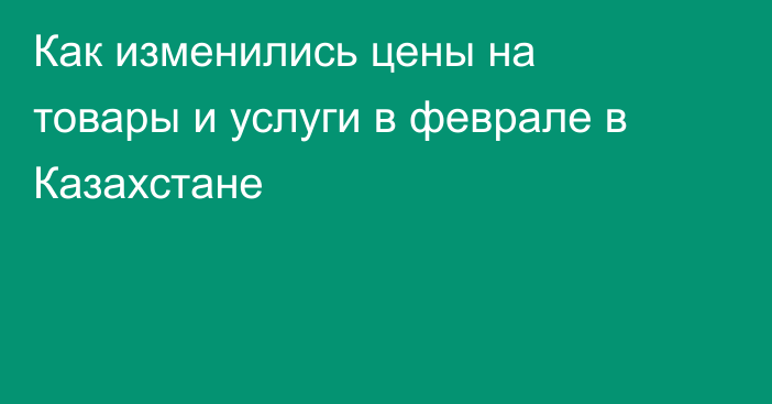 Как изменились цены на товары и услуги в феврале в Казахстане