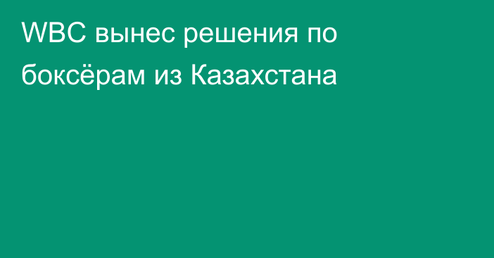 WBC вынес решения по боксёрам из Казахстана